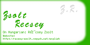 zsolt recsey business card